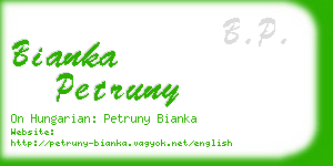bianka petruny business card
